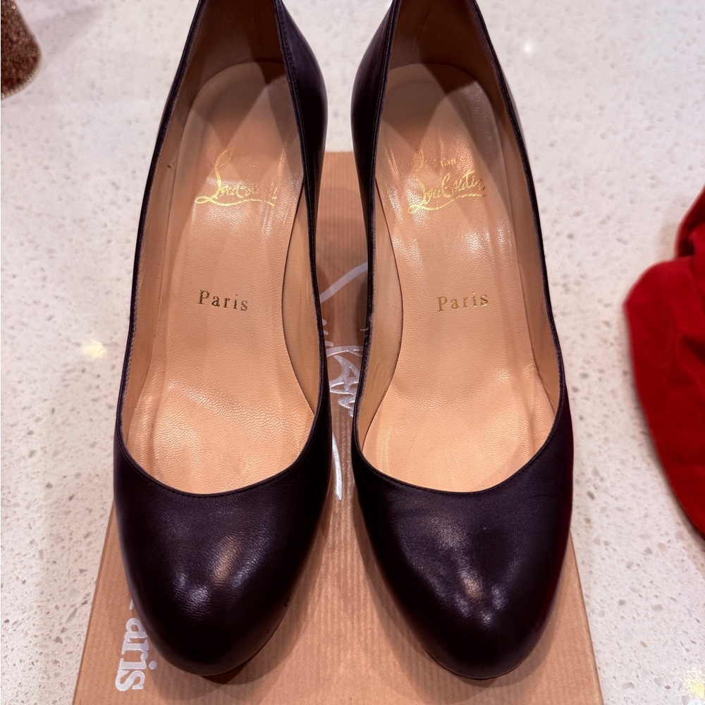 👠♥️👠Christian Louboutin Simple Pump 70 Black Leather Heels | EU 37 | Red Sole